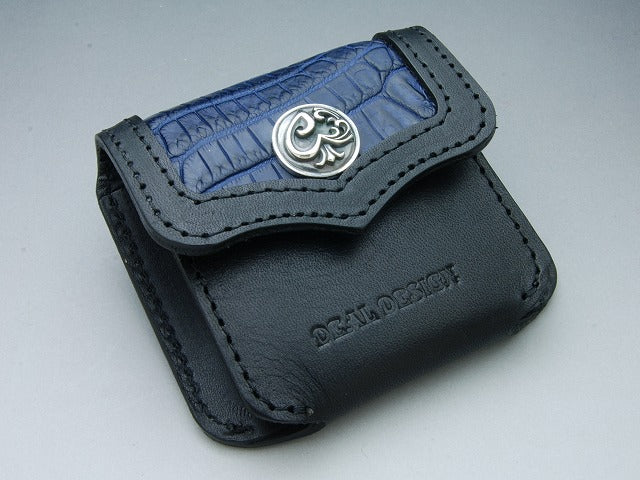 インレイドットコインケース:リアルクロコ