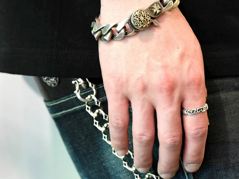 ダブルフローラルリング:ナロー