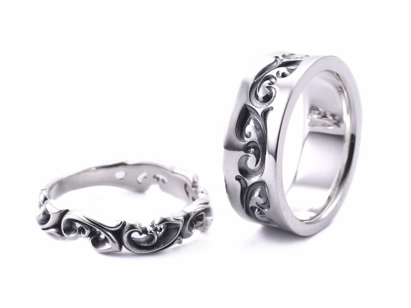 ダブルフローラルリング:ナロー