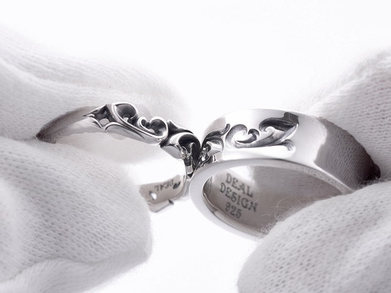 ダブルフローラルリング:ワイド