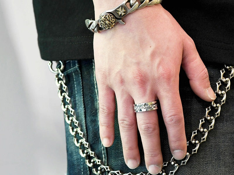 ダブルフローラルリング:ワイド