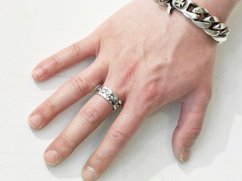 ダブルフローラルリング:ワイド