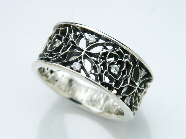 ワイドグリッドローズリング