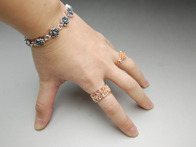 ワイドグリッドローズリング