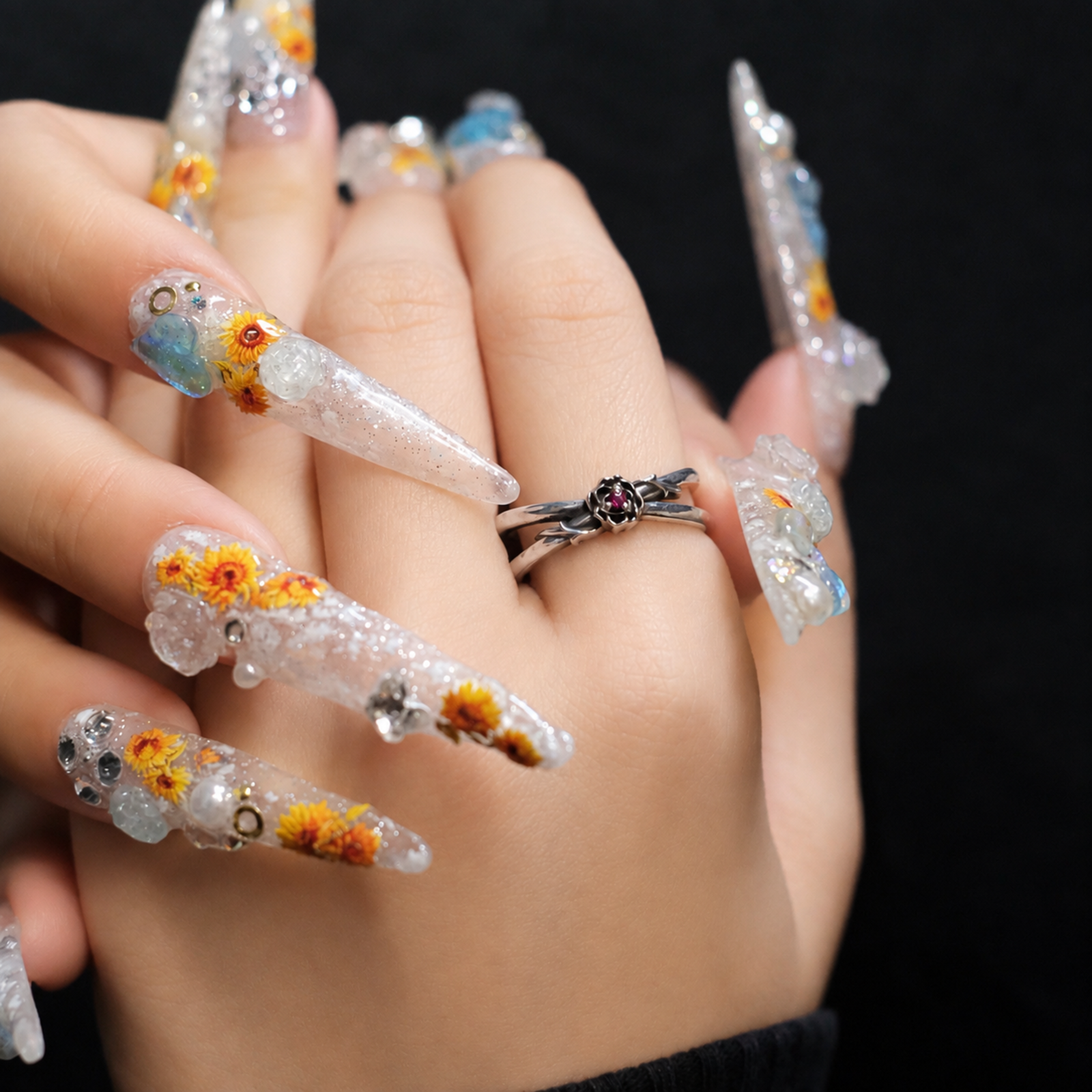 Safety Pin Ring: Rose