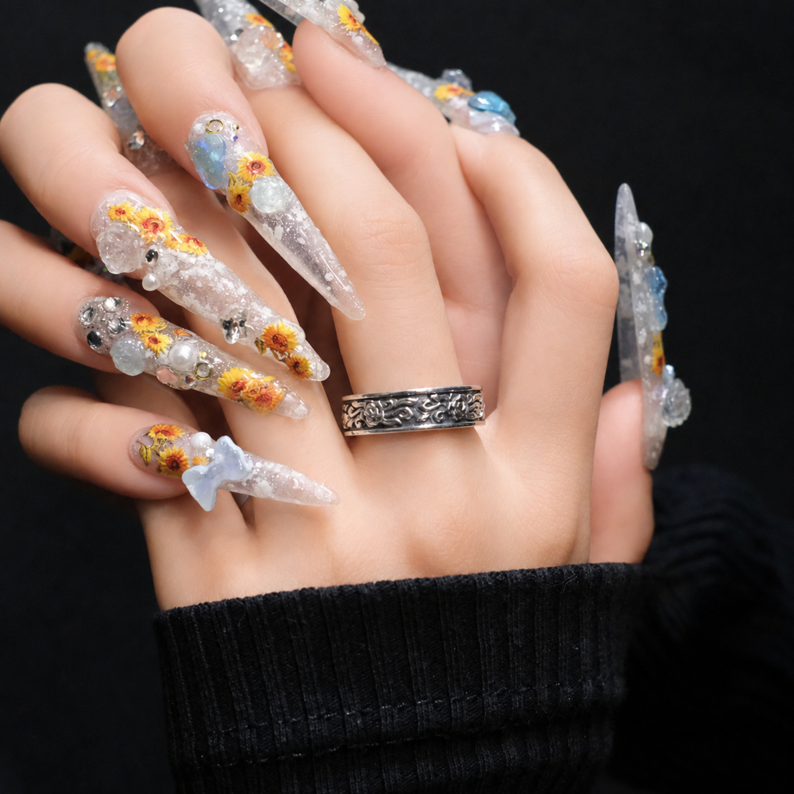 Scroll Rose Ring