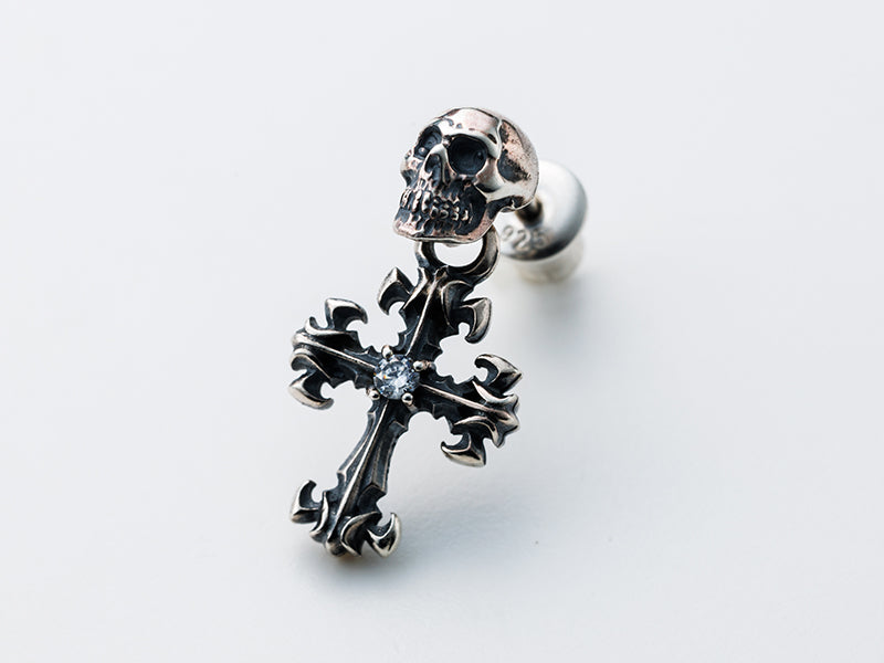スカルドロップピアス：GL