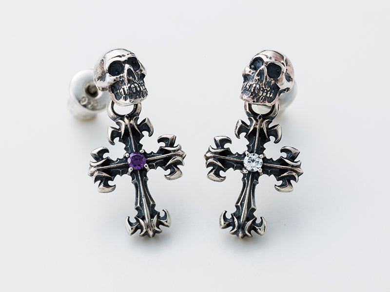 スカルドロップピアス：GL
