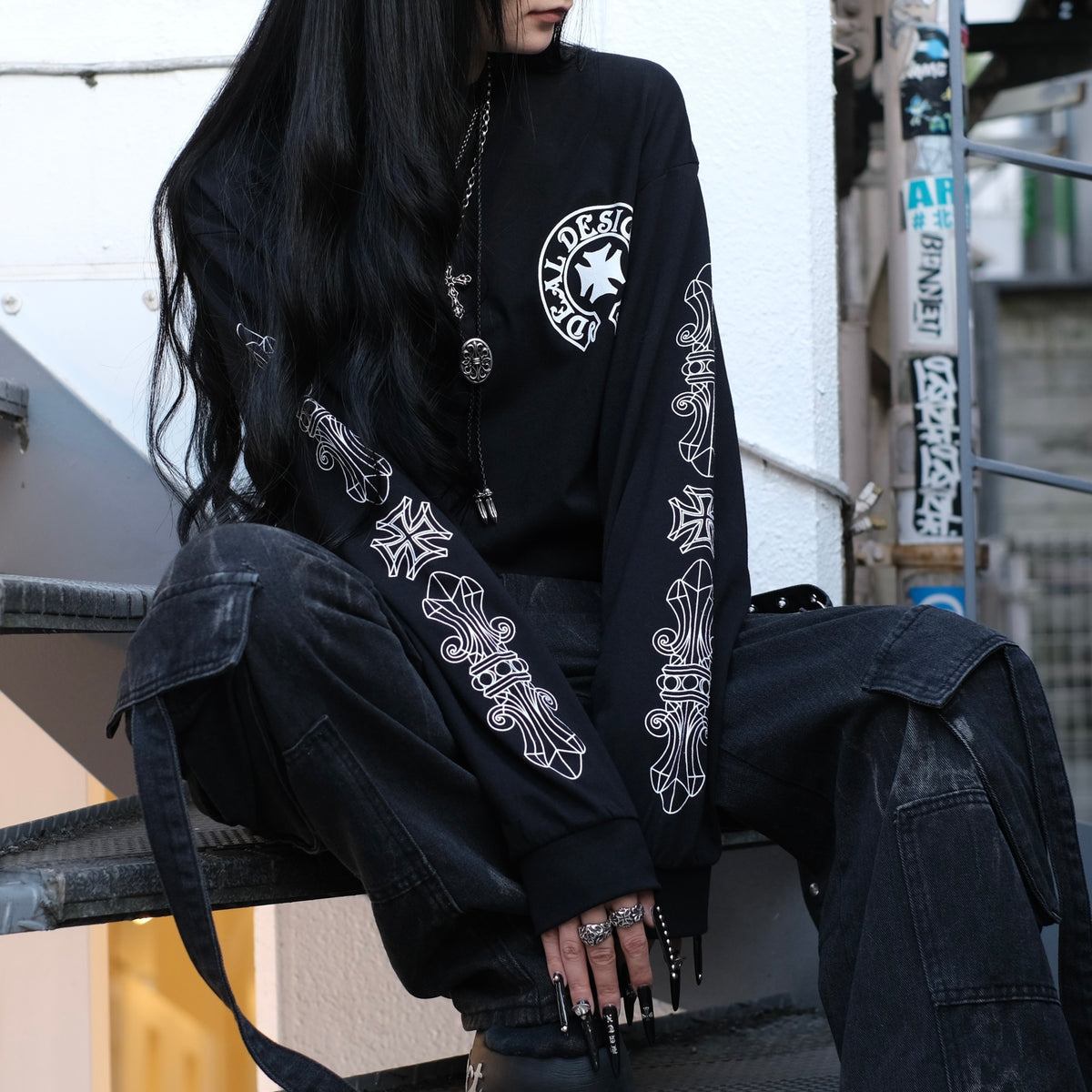ロングスリーブTシャツ：グレイスリリー